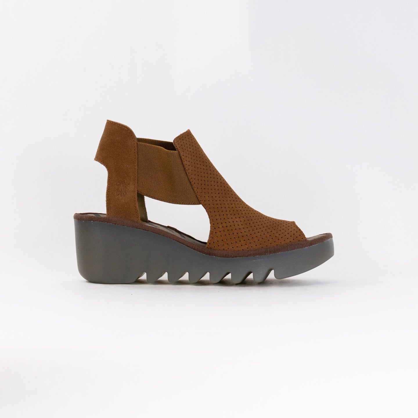 Fly London Women's Cognac Suede BIGA412FLY Wedge Sandals