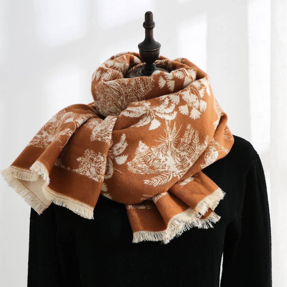 Accity Stylish Printed Faux Cashmere Warm Scarf for All Seasons