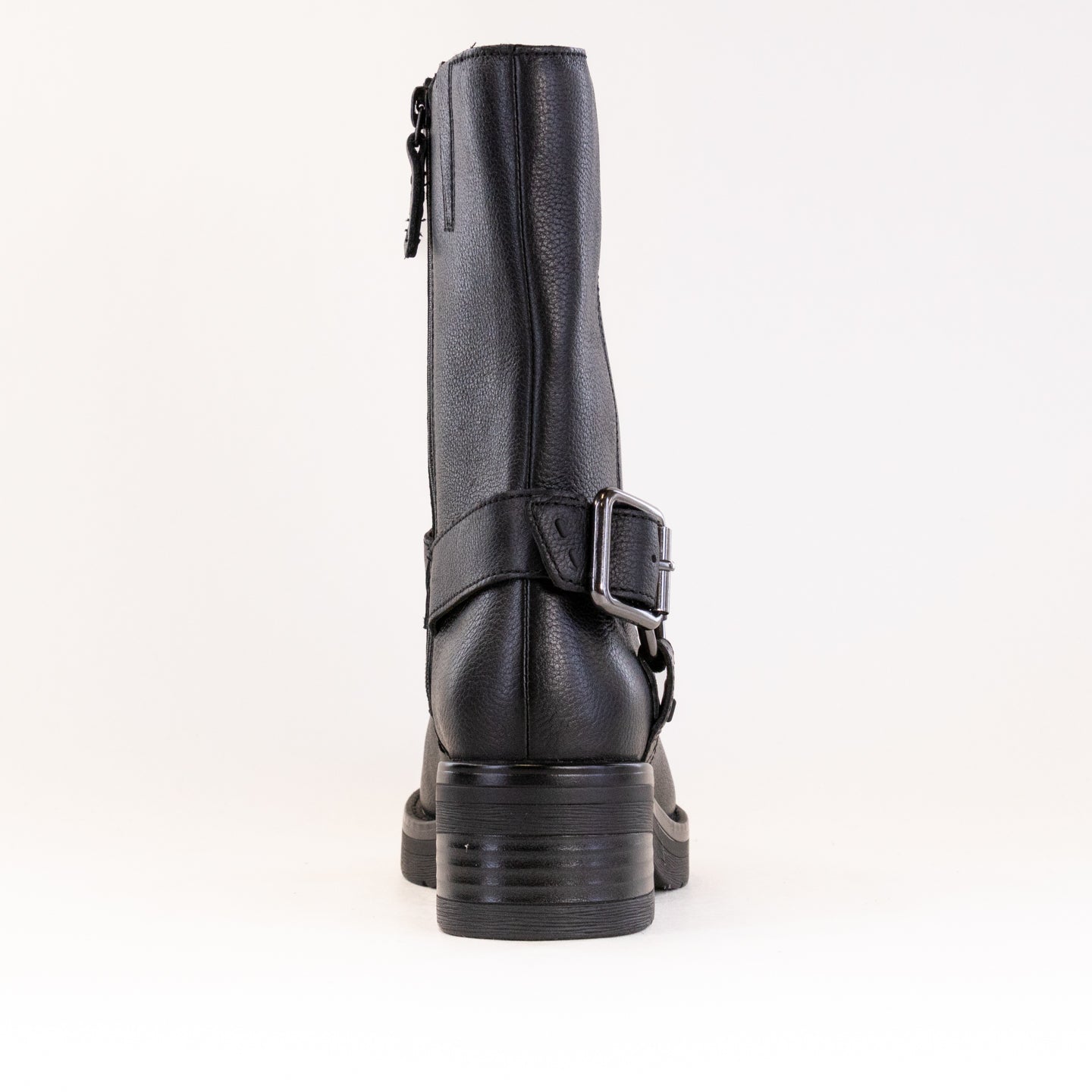 Women's Clarks Black Leather Rebelle Up Stylish Biker Boots