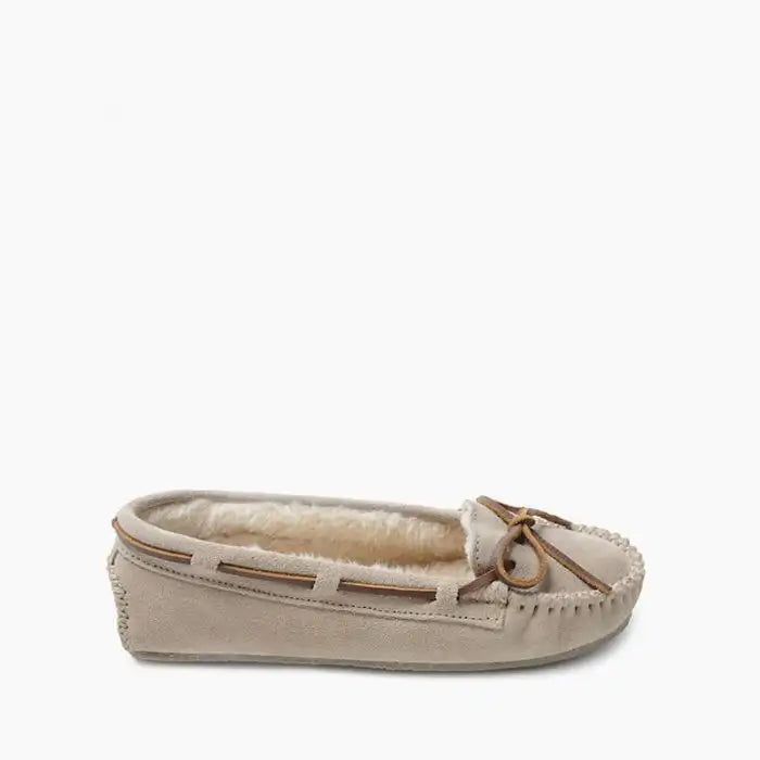 Minnetonka Women's Cally Slippers in Stone Color