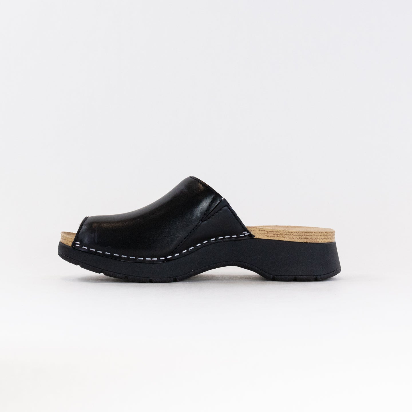 Dansko Women's Ravyn Nappa Peep Toe Sandal in Classic Black