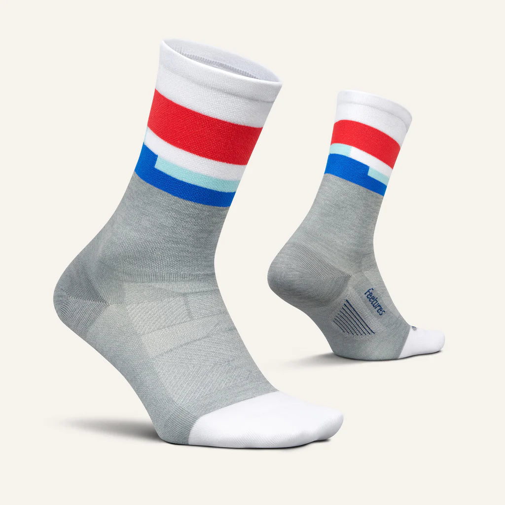 Feetures Elite Mission Grey Ultra Light Mini Crew Socks for All-Day Comfort