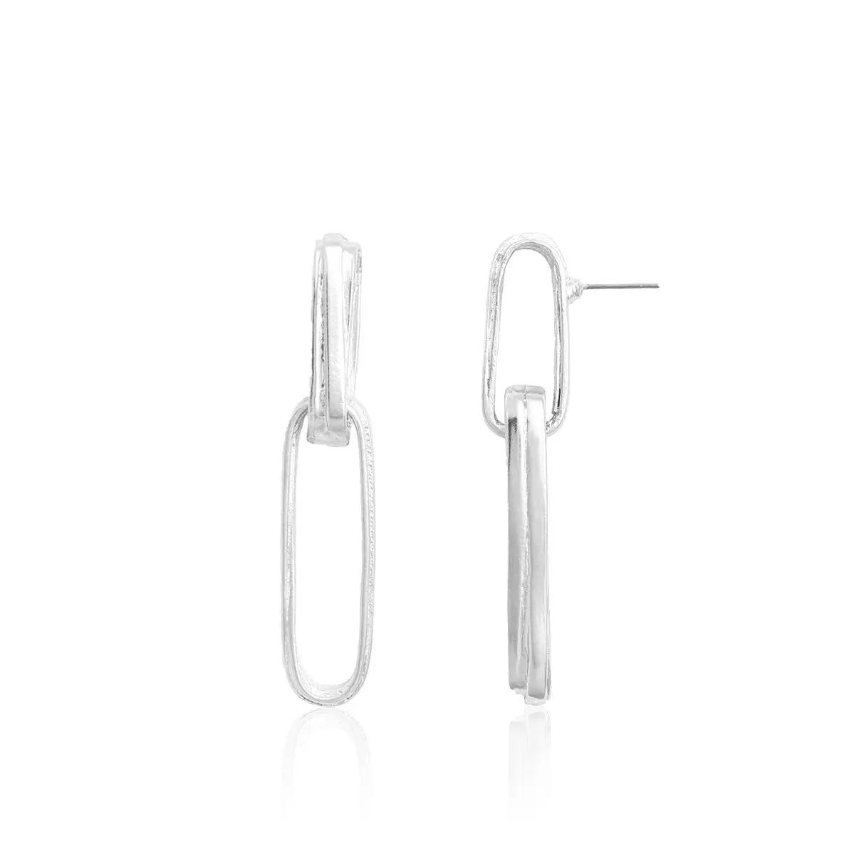 Exquisite Rectangular Interlocked Link Drop Earrings for All Occasions