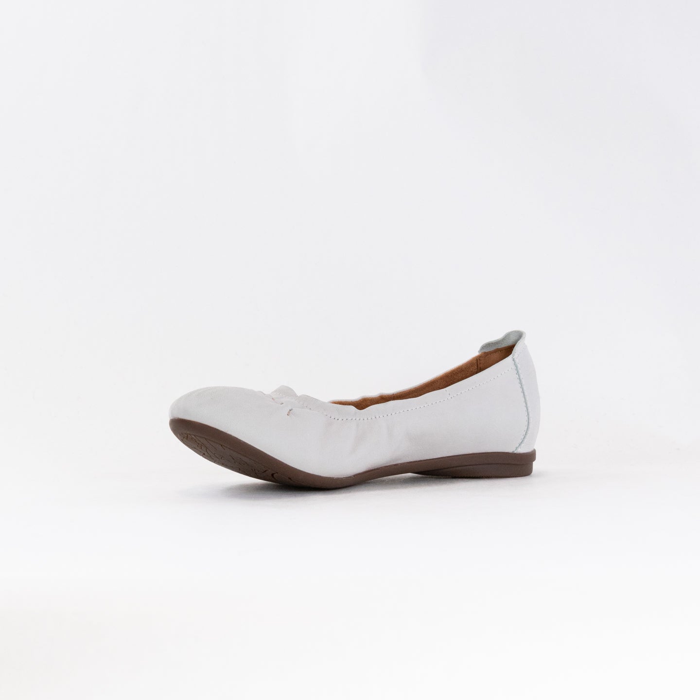 Clarks Women's White Leather Rena Hop Flat Shoes