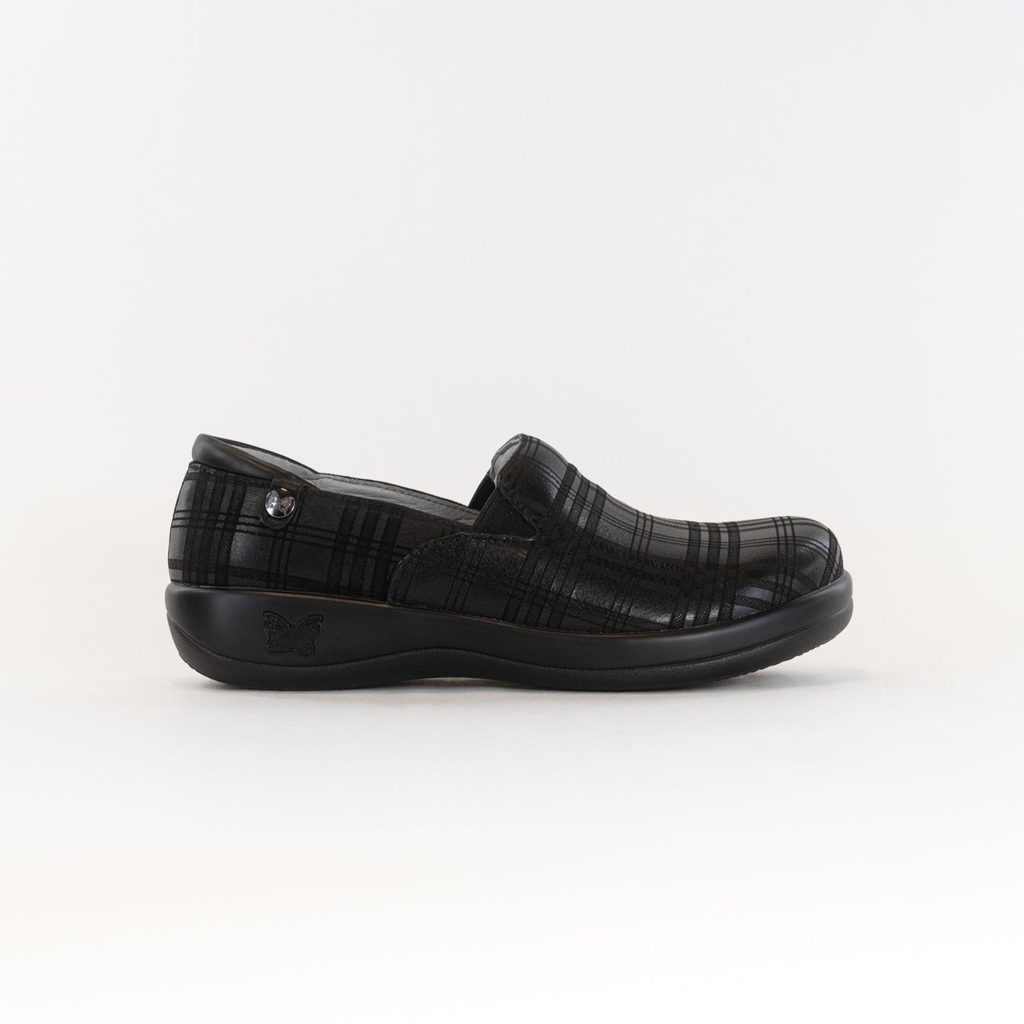 Alegria Women's Keli Slip-ons - Black Embossed Paisley Plaid Style