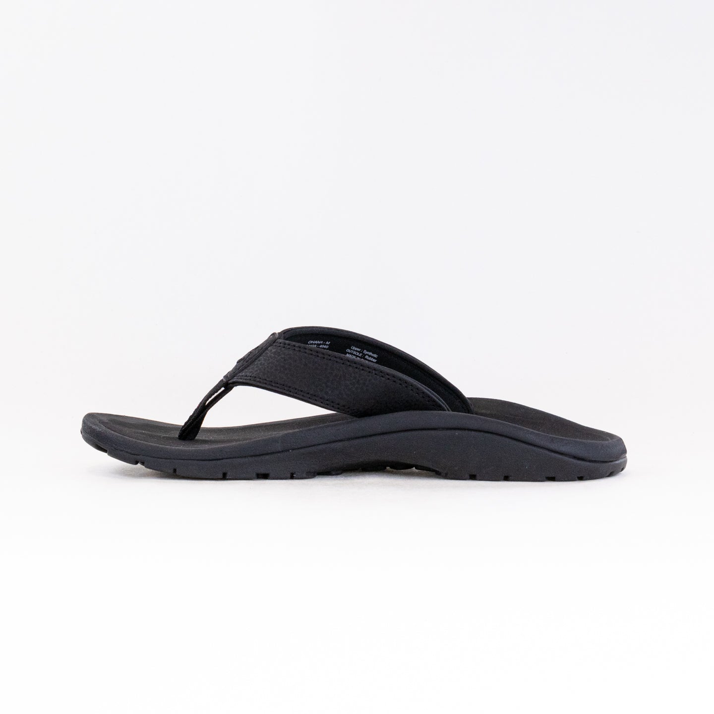 Olukai Men's Ohana Black/Black Cushioned Water-Resistant Beach Sandals