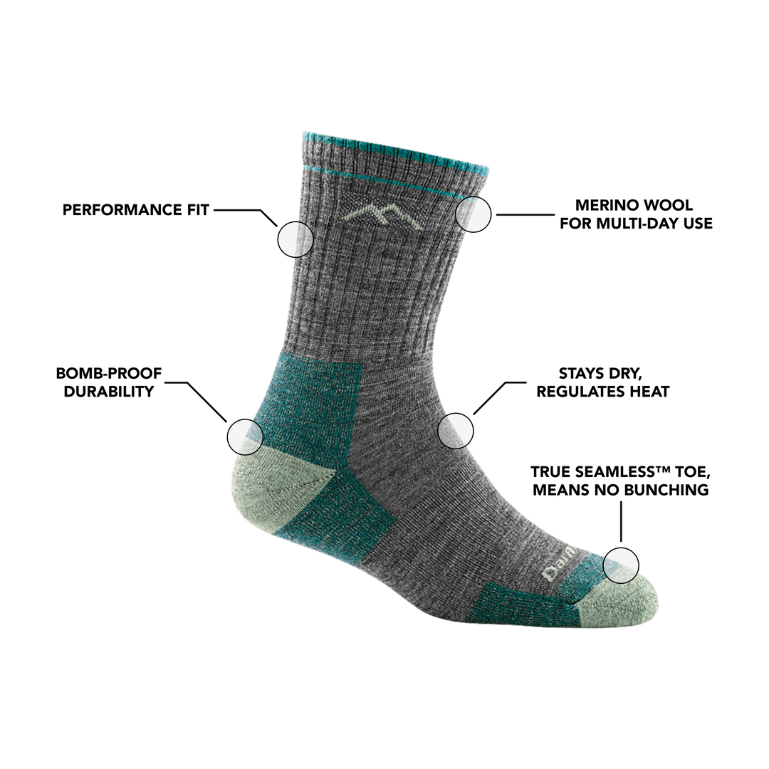 Darn Tough Women's Midweight Micro Crew Hiking Socks - Eclipse Edition for Outdoor Enthusiasts