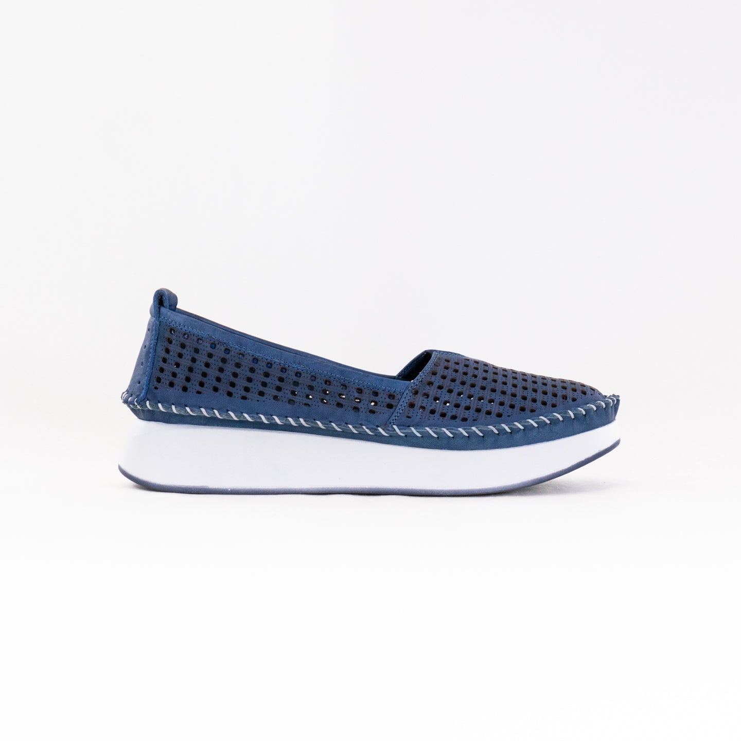 Spring Step Women's Blue Slip-on Laser Cut Athletic Shoes - Emerson Model