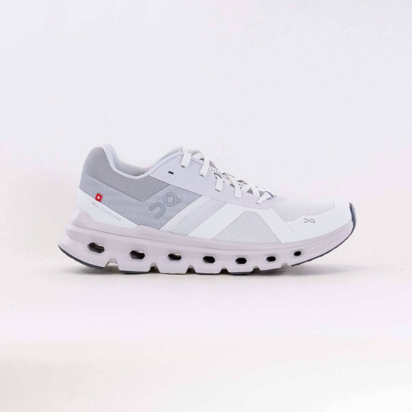 On Women's Wide-Fit Cloudrunner Running Shoes in White/Frost
