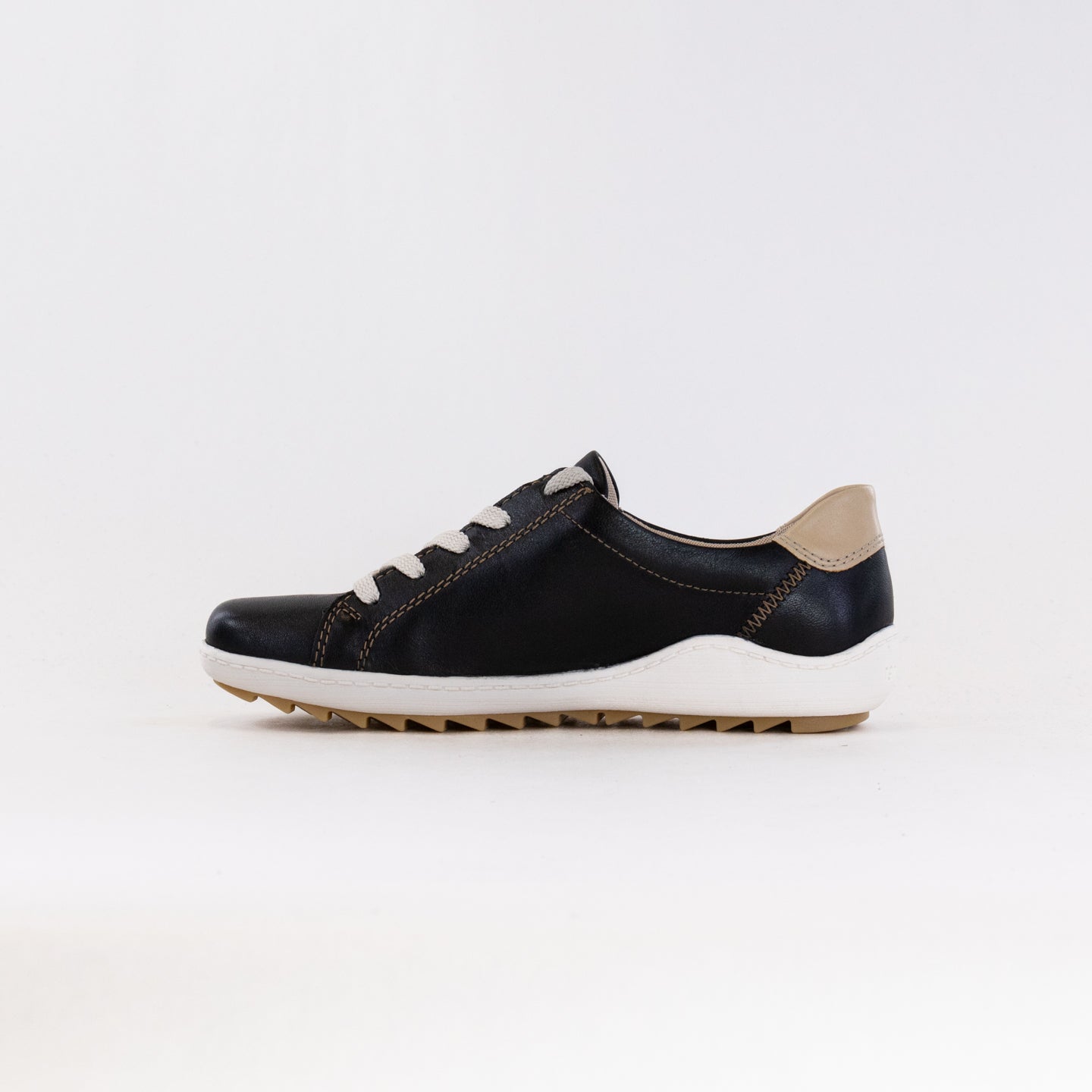 Remonte Liv 32 Women's Black Leather Lace - up and Zip Casual Everyday Shoes