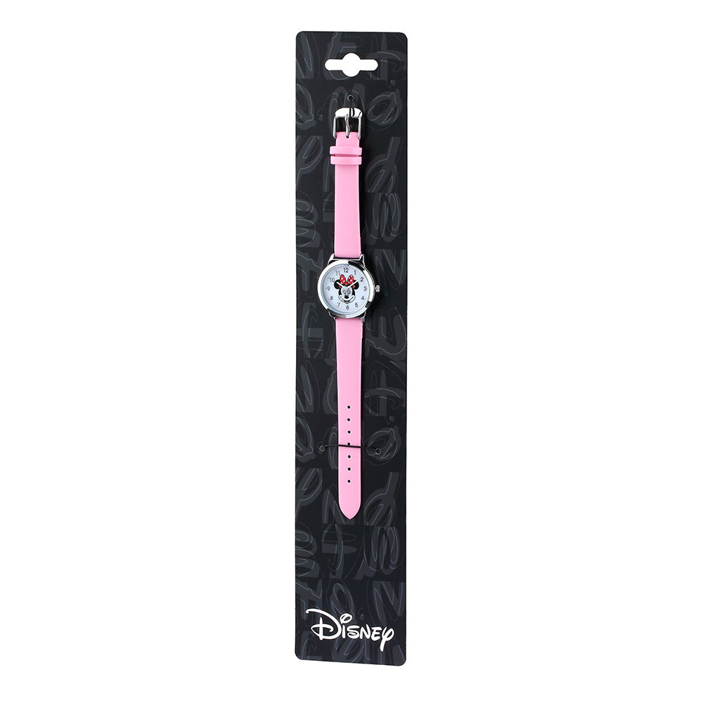 Disney Fashionable SPW002 Minnie Mouse Leather and Stainless - Steel Watch