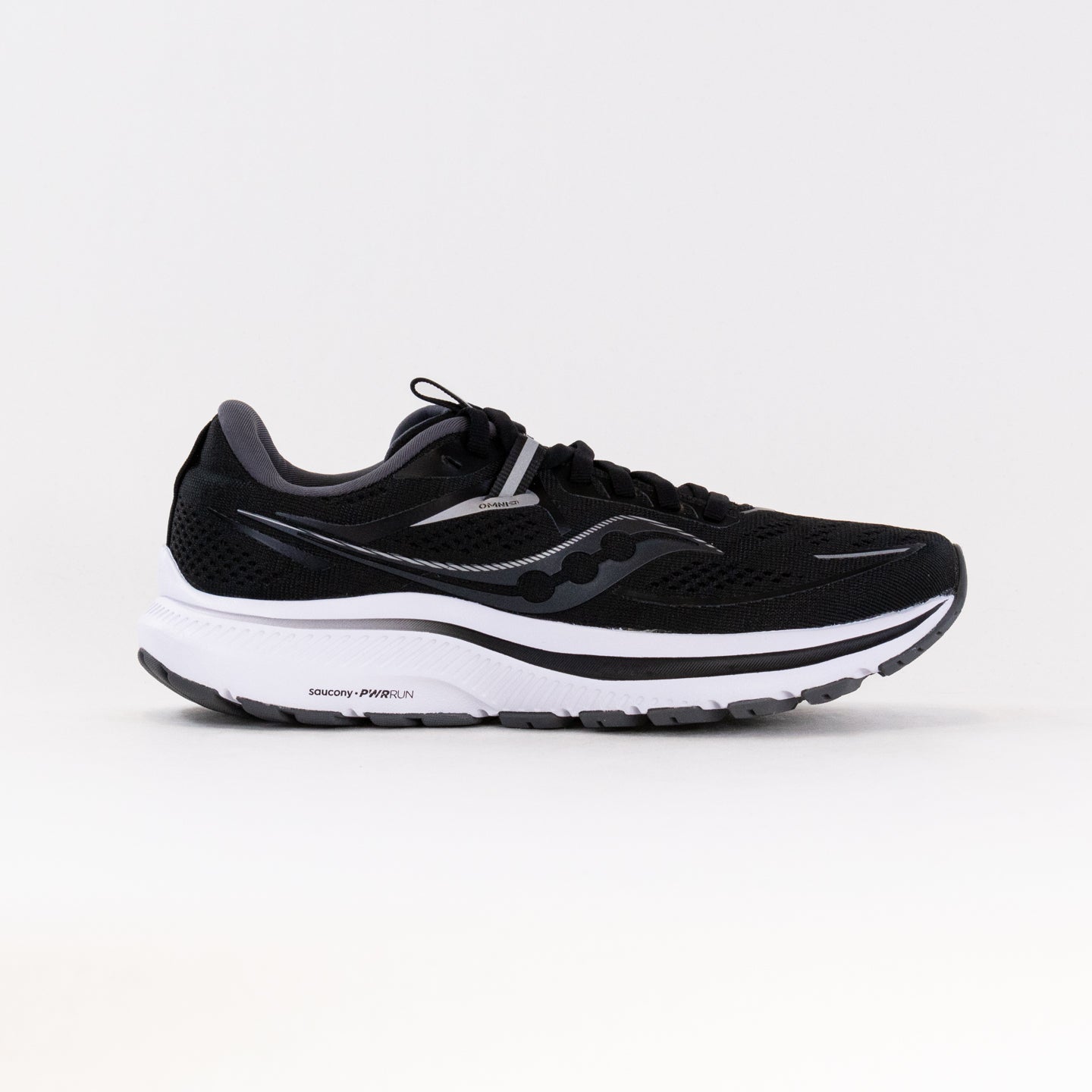 Women's Saucony Omni 21 Running Shoes - Classic Black/White