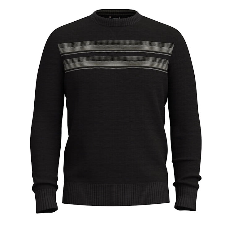 Smartwool Men's Charcoal Winter Moss Sparwood Striped Crew Neck Sweater
