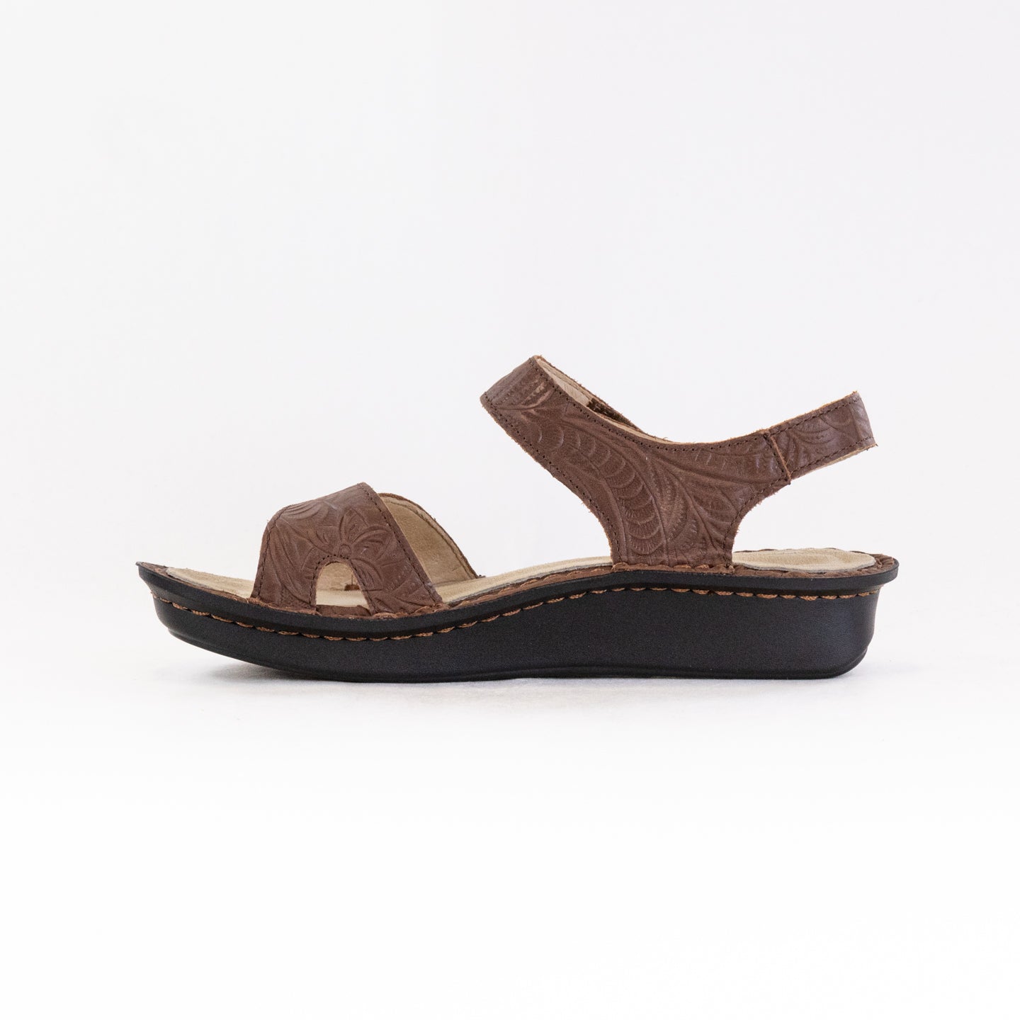 Women's Elegant Adjustable Alegria Vienna Sandals in Delicut Tawny