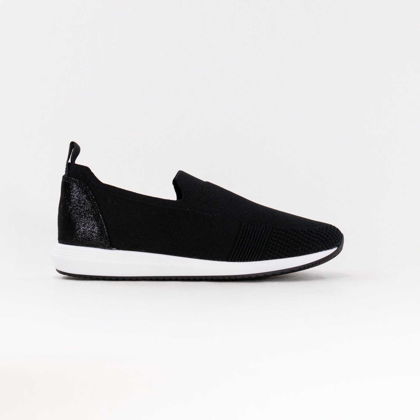 Women's Black Woven Stretch Ara Leena 2 Slip-On Comfort Sneakers