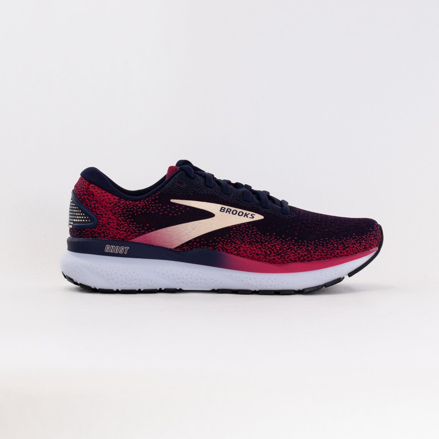Women's Brooks Ghost 16 Running Shoes in Peacoat, Raspberry & Apricot