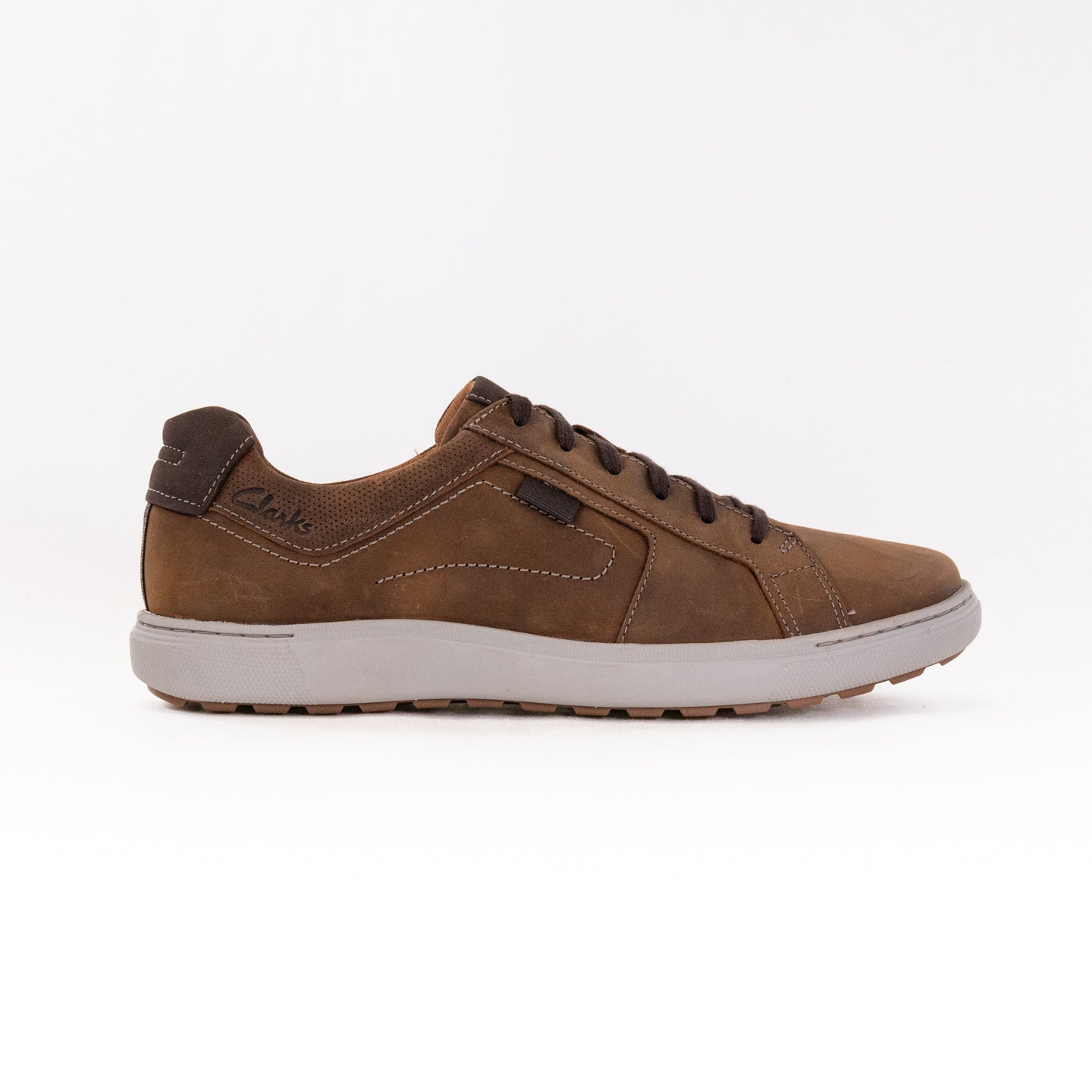 Men's Clarks Mapstone Lace Sneakers in Beeswax Durable Leather
