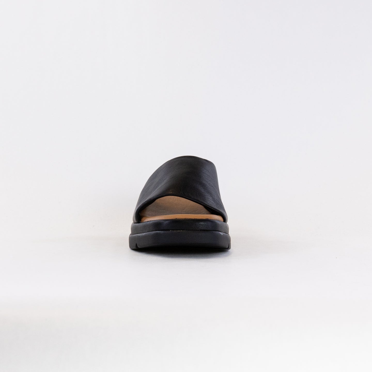 Spring Step Women's Fireisland Black Leather Slip-On Platform Sandals