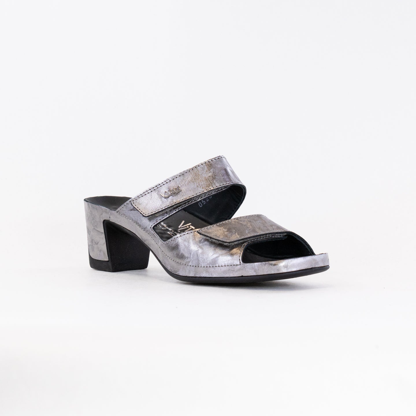 Women's Platinum Metallic Leather Vital Joy Mule Sandals for Ultimate Comfort and Well - being