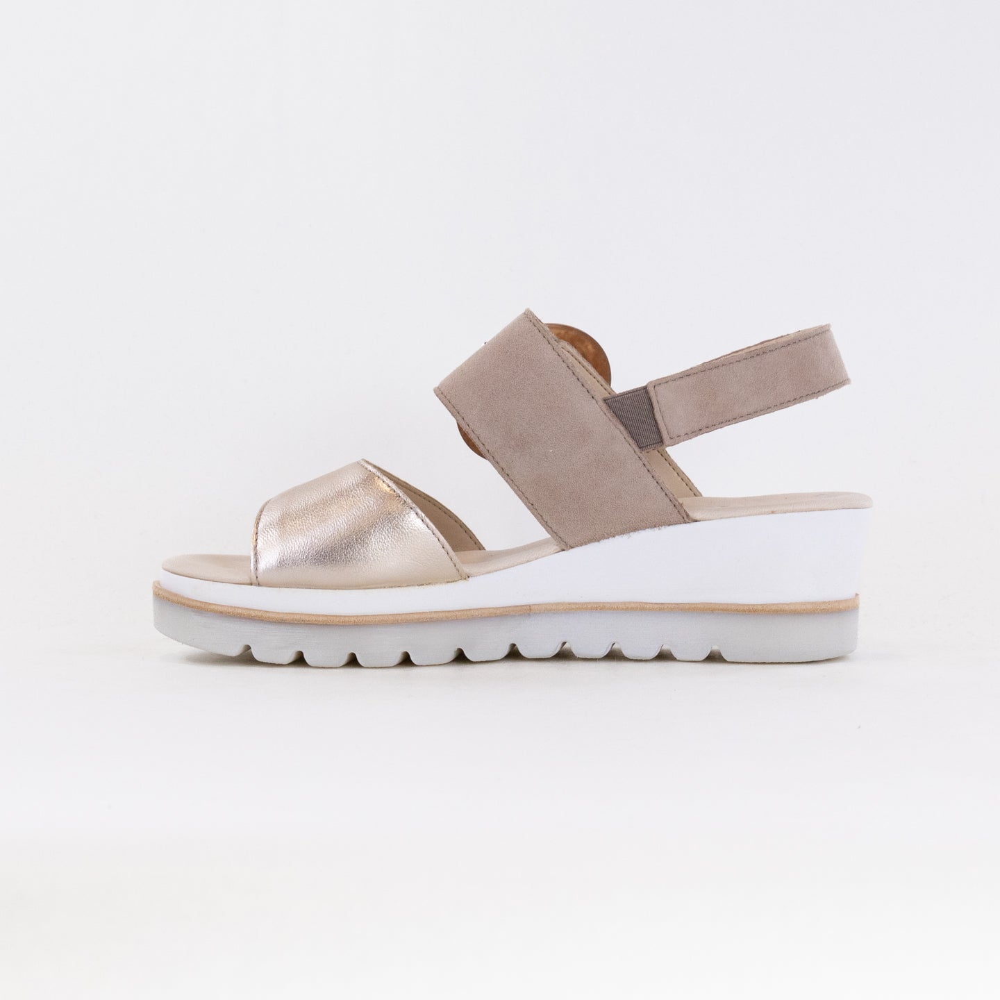 Gabor Women's Fashionable Pewter/Rabbit Leather Sandals - Model 44.645.62