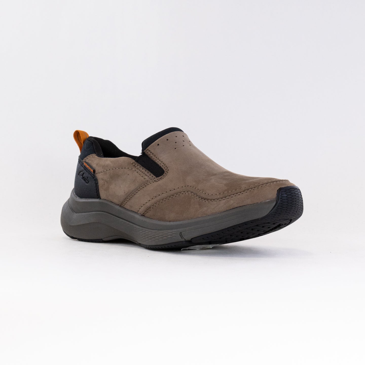 Clarks Men's Premium Slip-on Wave Edge in Taupe Nubuck Leather
