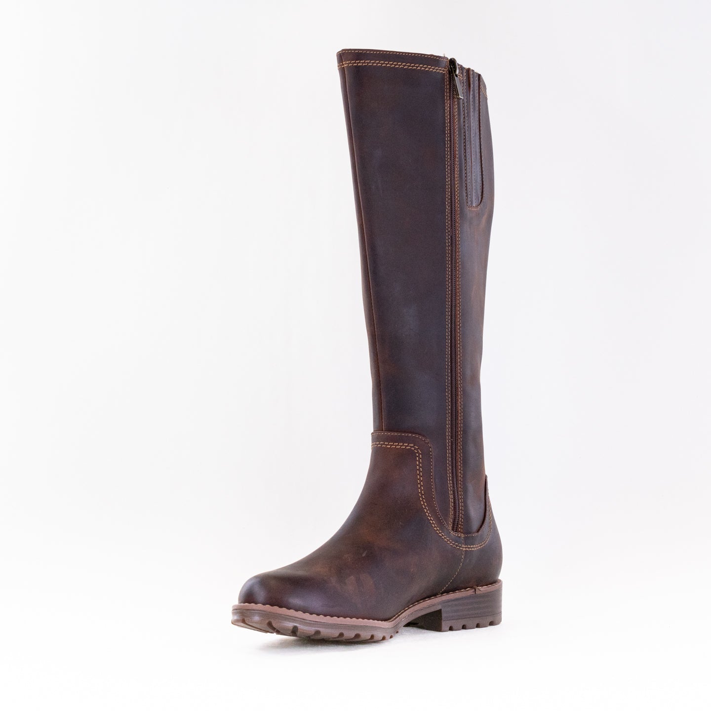 Women's Classic British Tan Leather Clarks Aspra Hi Knee - High Boots
