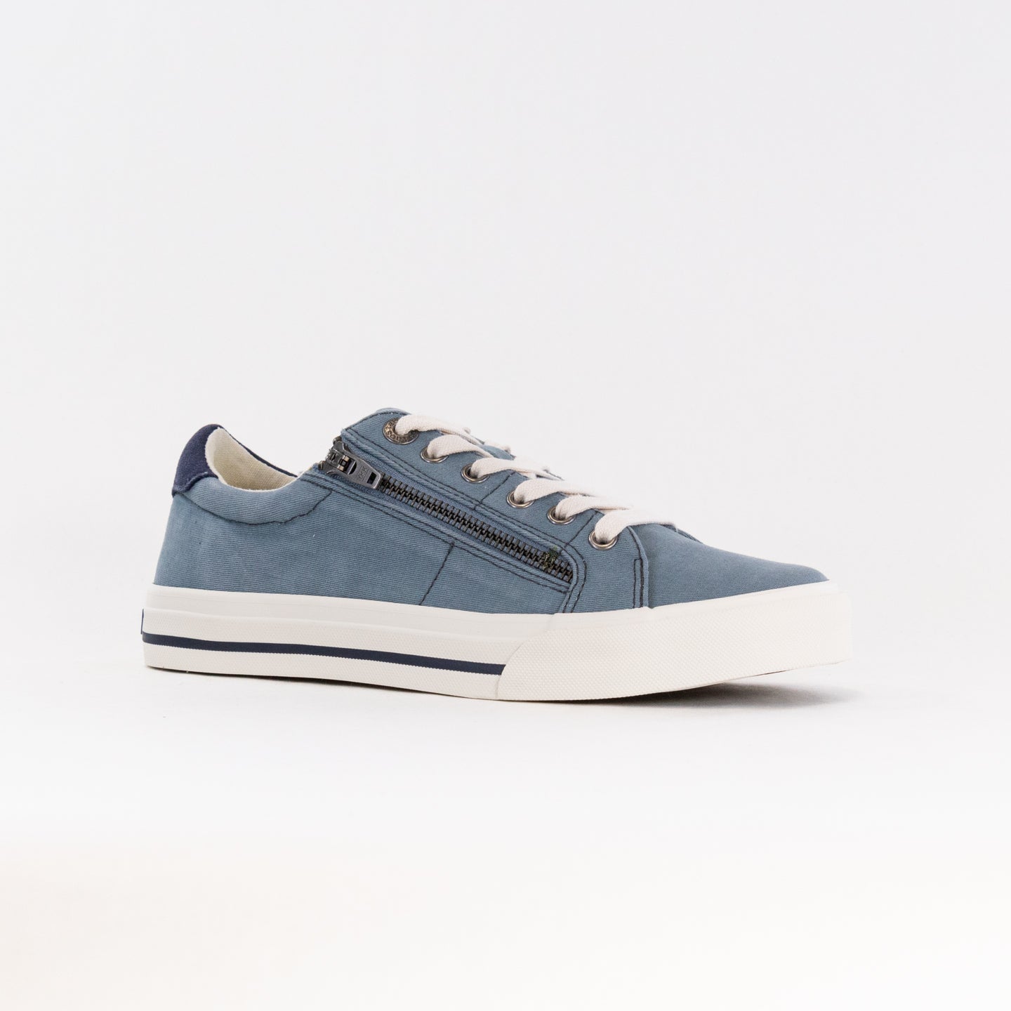 Taos Women's Stylish Z Soul Canvas Sneakers in Lake Blue/Navy Distressed Color