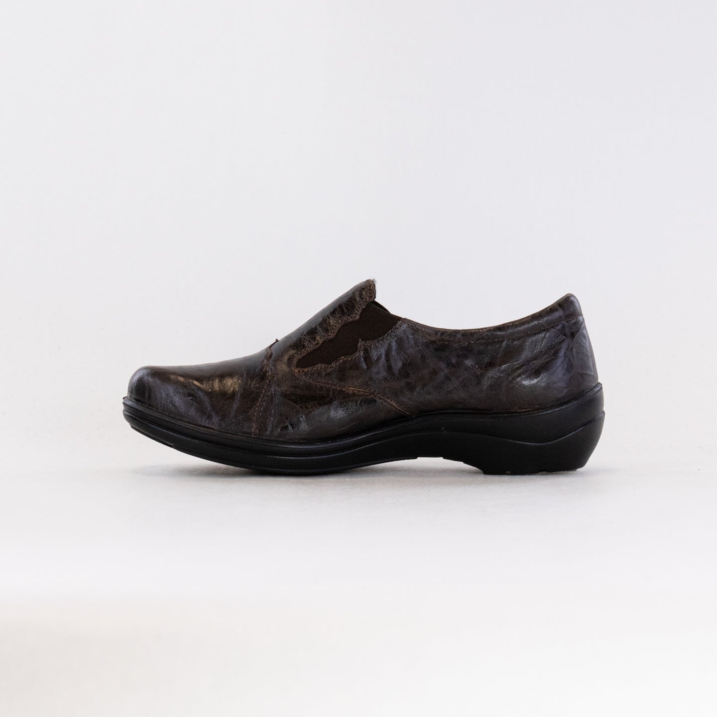 Women's Romika Cassie 24 Slip-On Leather Loafers in Dark Brown Shade