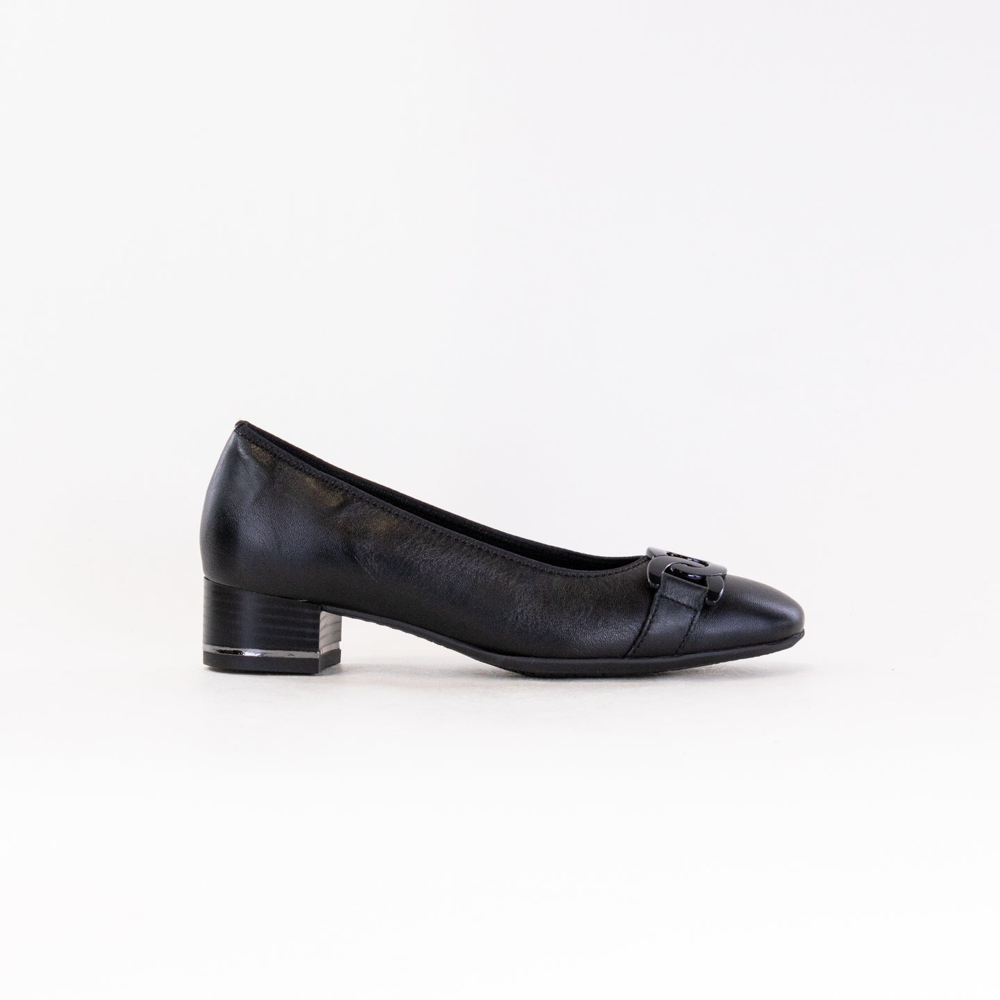 ARA Women's Elegant Black Leather Gallant Pumps