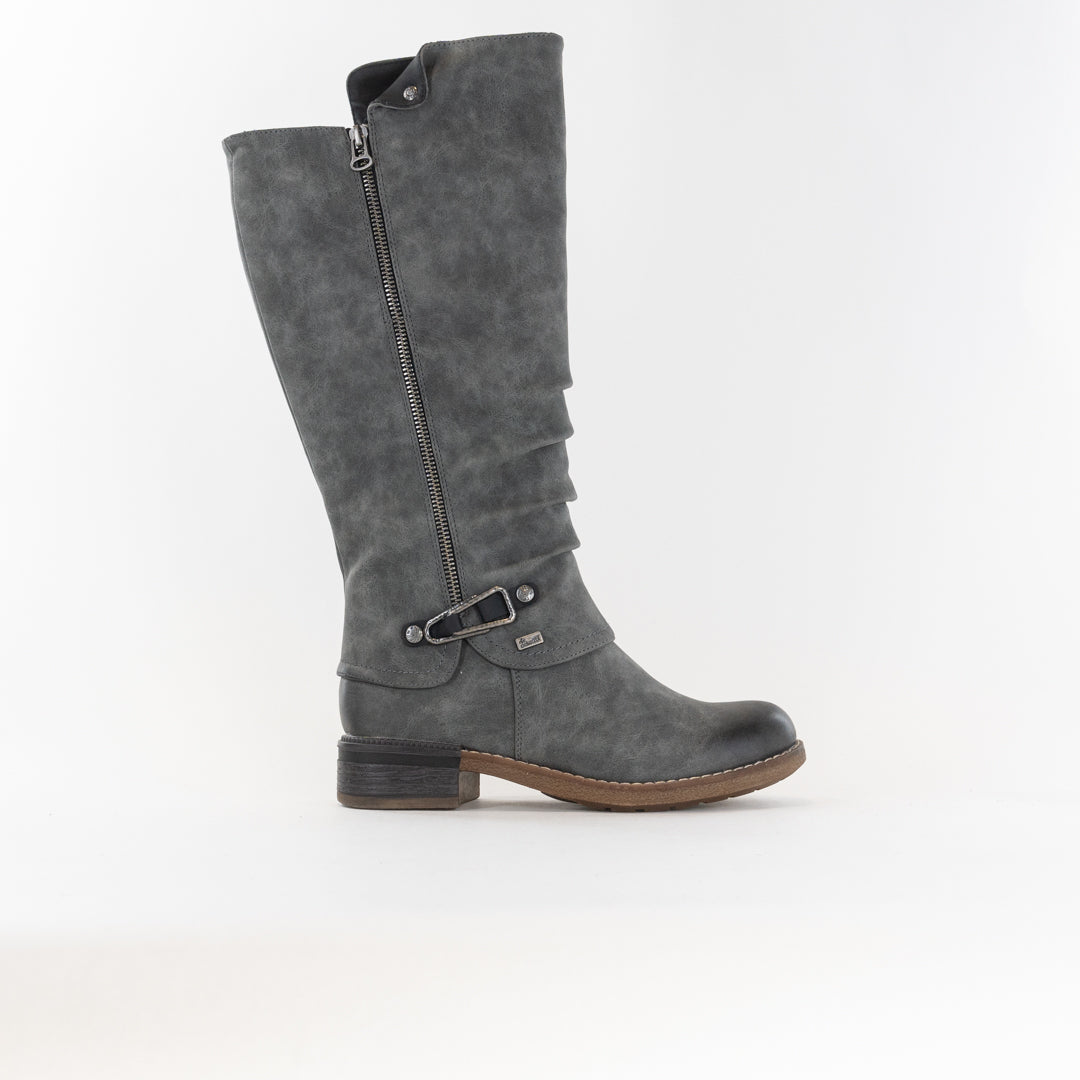 Rieker Women's Fabrizia 52 Casual Shoes in Smoke and Nero Colors