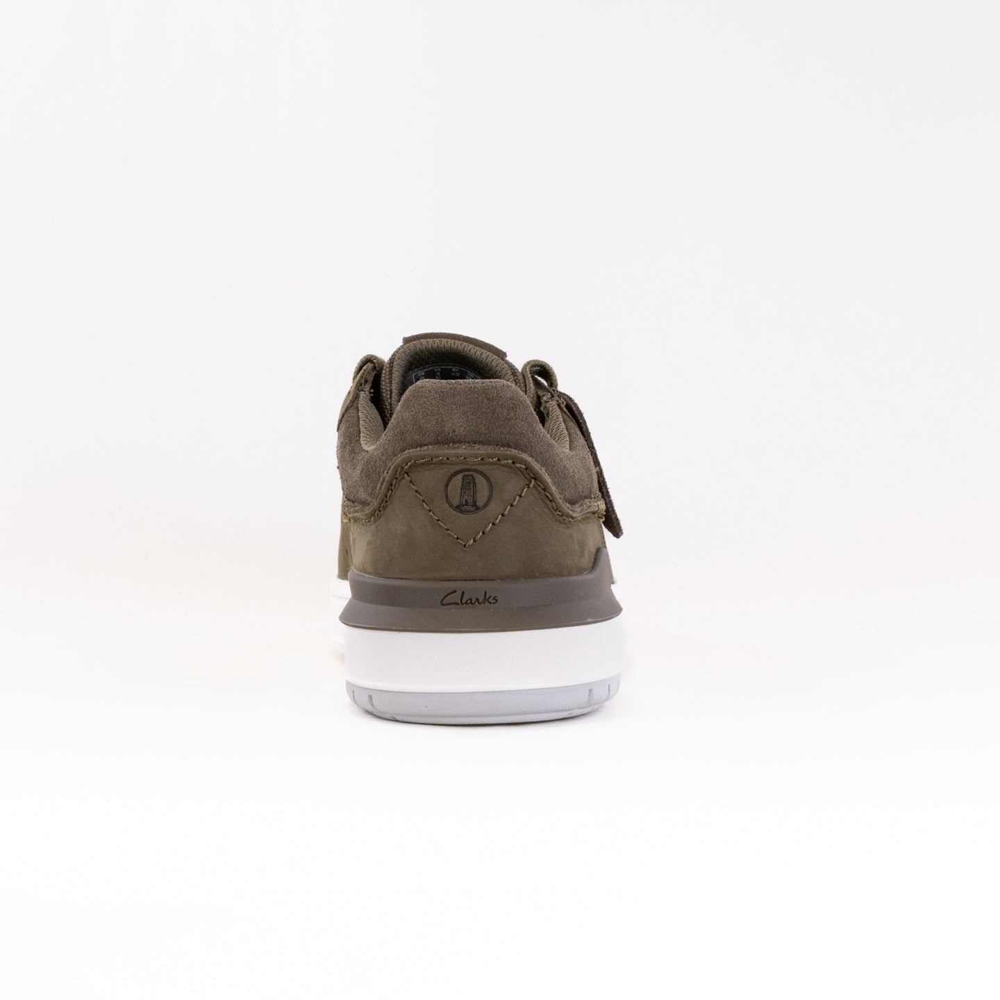 Men's Olive Nubuck Clarks Courtlite 2 Run Retro Comfortable Sneakers