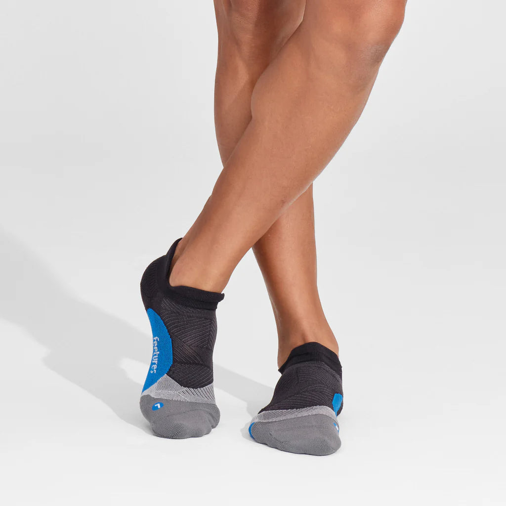 Feetures Elite Light Cushion No Show Tab Socks in Tech Blue Color