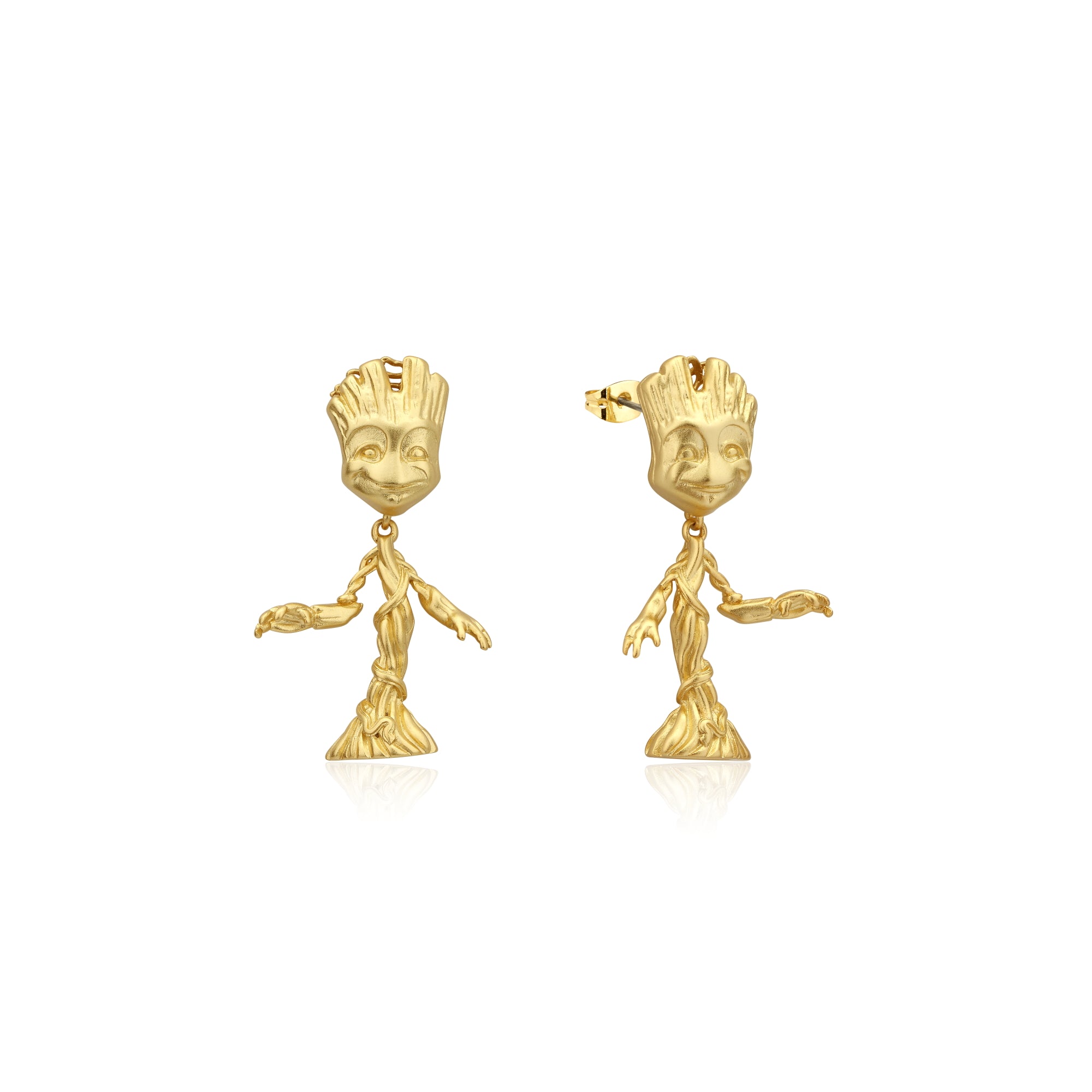 14ct Gold Plated Disney Stainless Steel Guardians of the Galaxy Groot Dangle Earrings