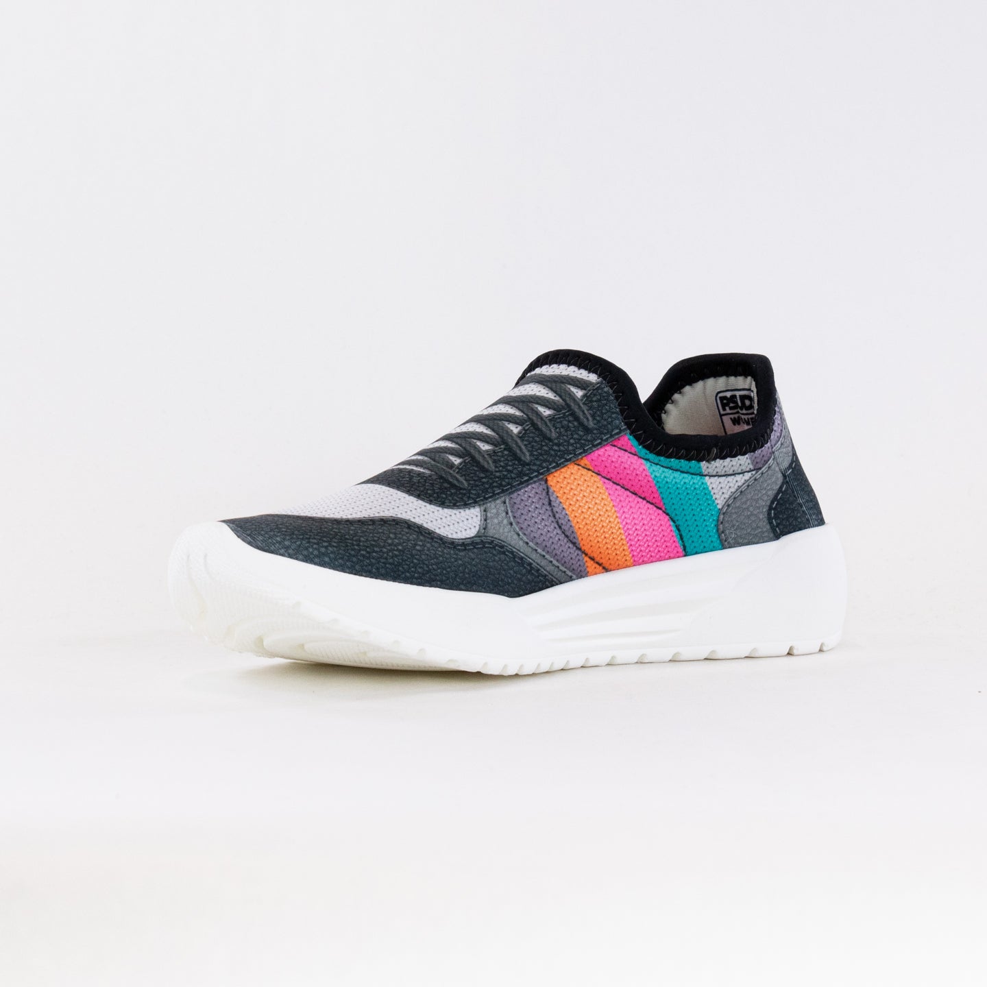 Stylish Women's Black/Multi PSUDO Court Sneakers for Daily Wear
