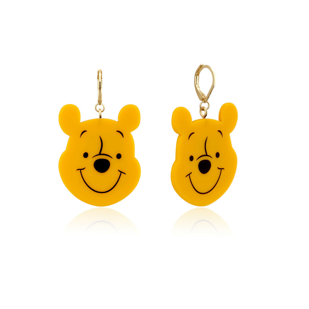 50mm Disney Gold Plated Acetate Winnie The Pooh Dangling Earrings
