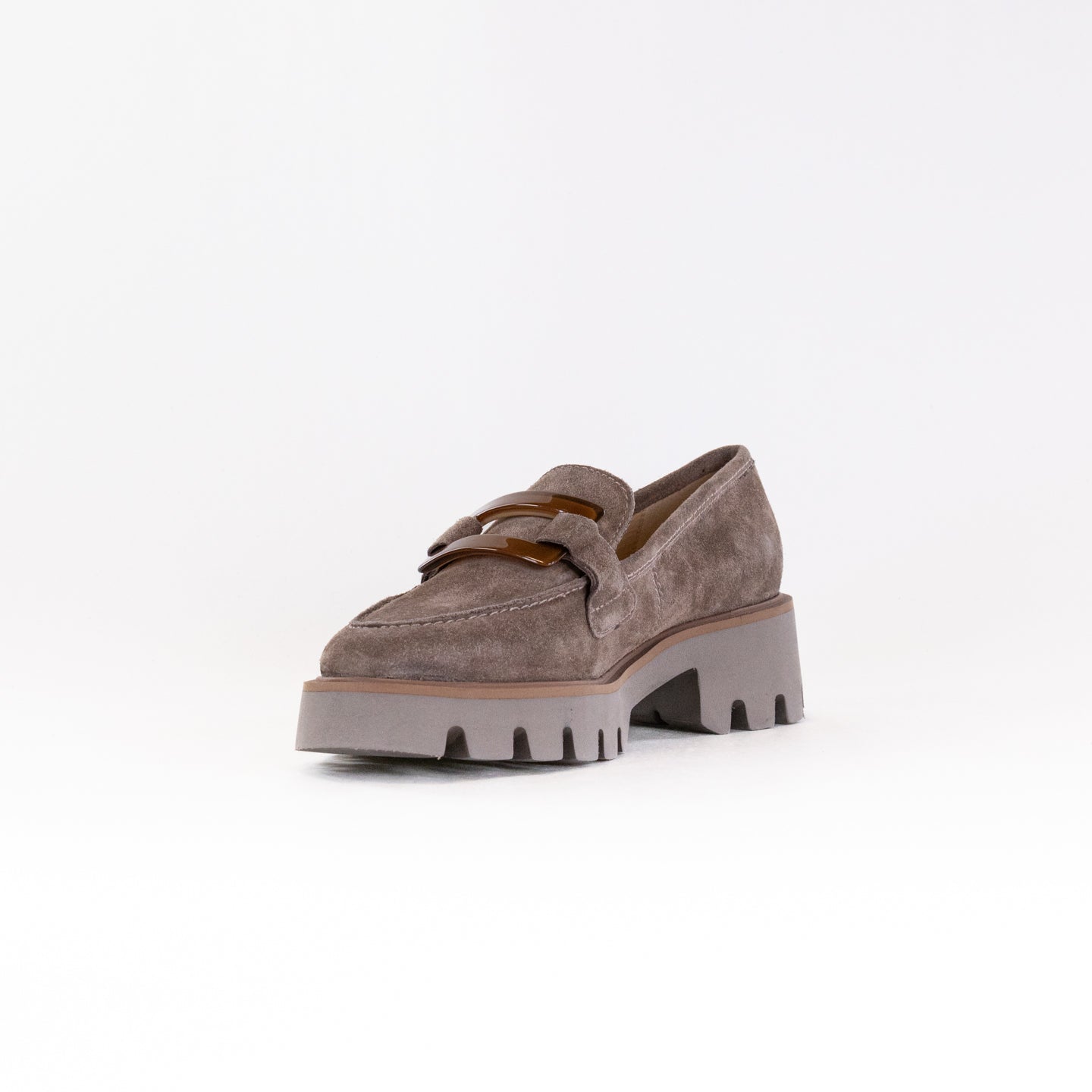 ARA Women's Sesame Suede Oleander Loafers with Chunky Platform