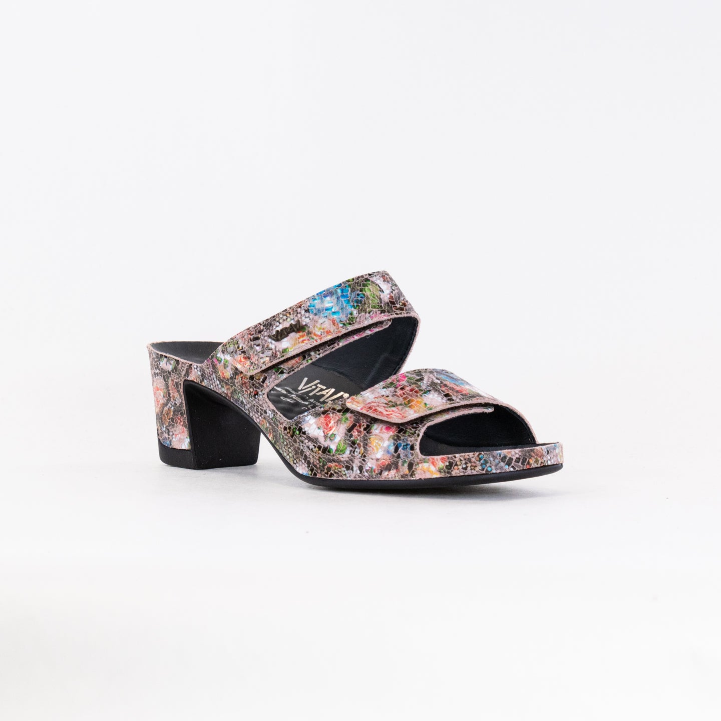 Multicolor Leather Vital Joy Women's Mule Sandals for Comfort and Health