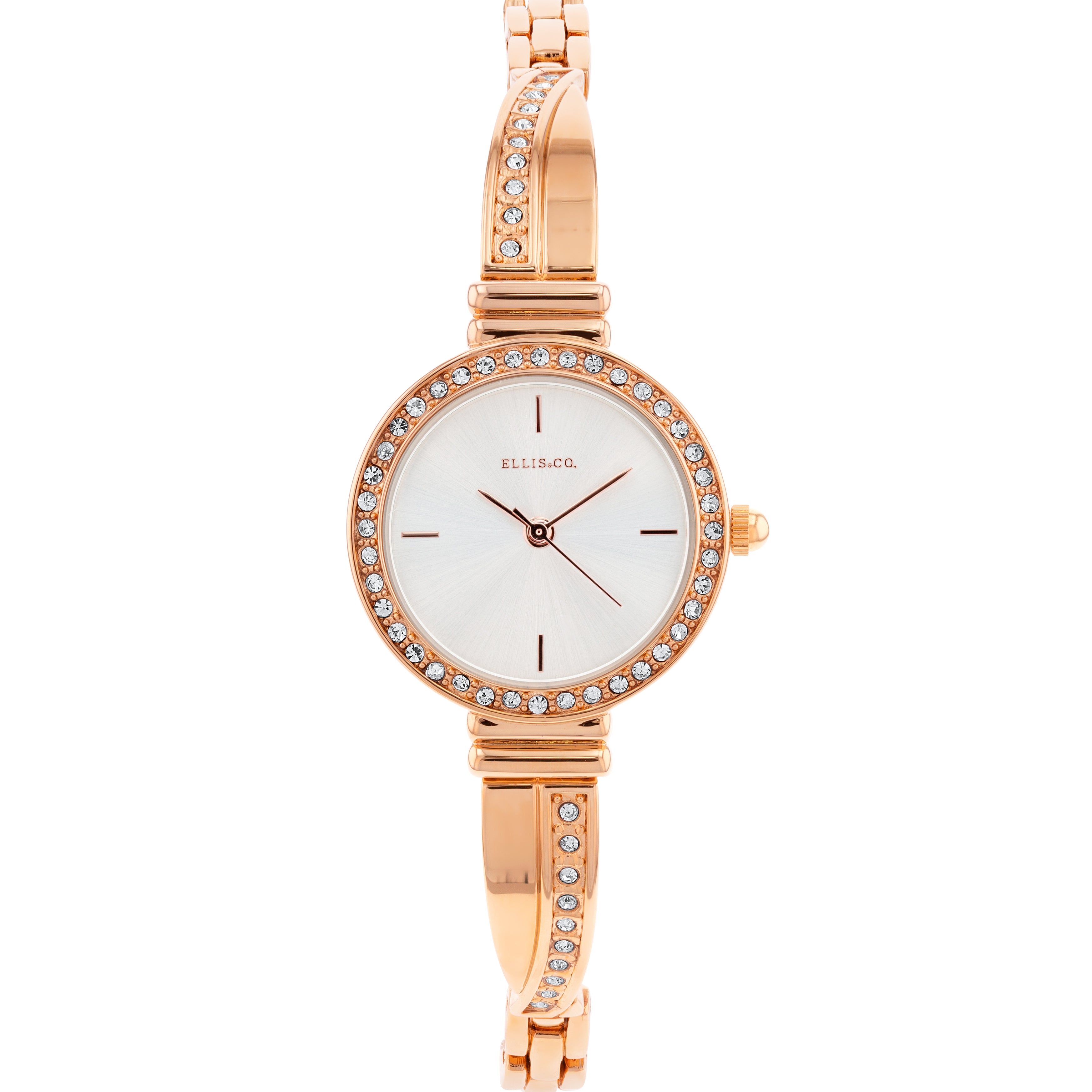 Ellis & Co Stylish 'Erika' Rose Gold Plated Women's Watch