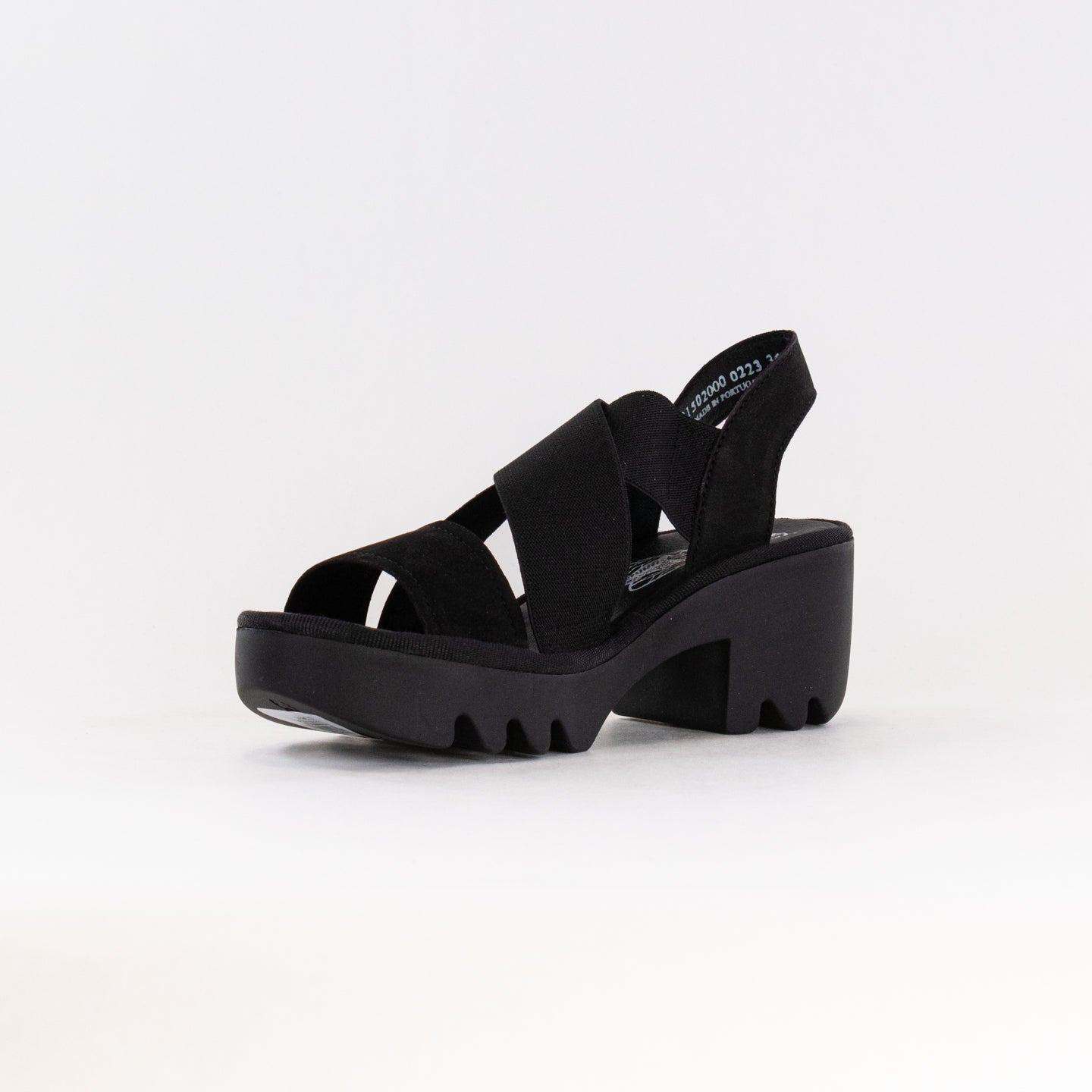 Stylish Fly London Women's Black Leather Crossover Sandals - Model TAJI502FLY