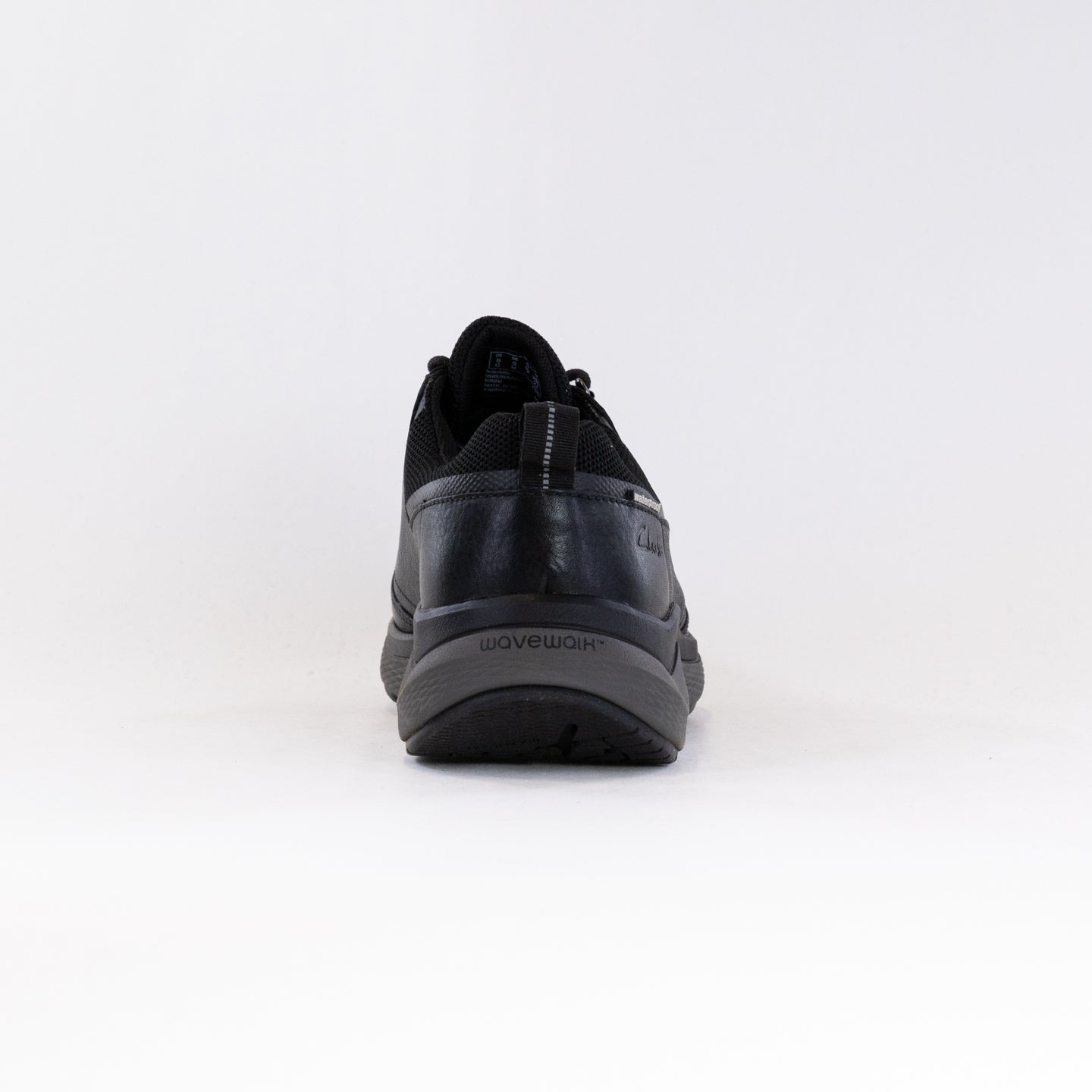 Men's Clarks Wave Vibe 2.0 Waterproof Walking Shoes - Black Full - Grain Leather