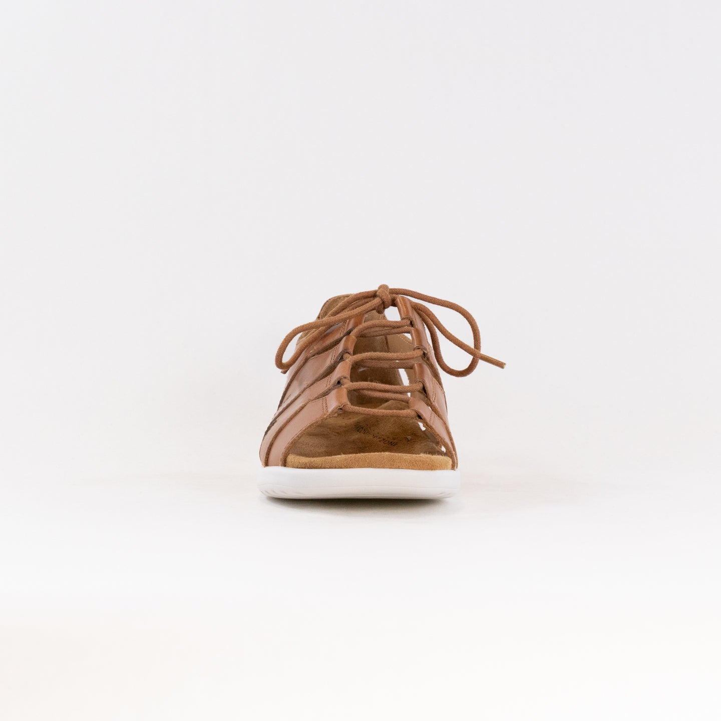 Women's Tan Ziera Barnett Leather Lace-up Sandals with Removable Footbed