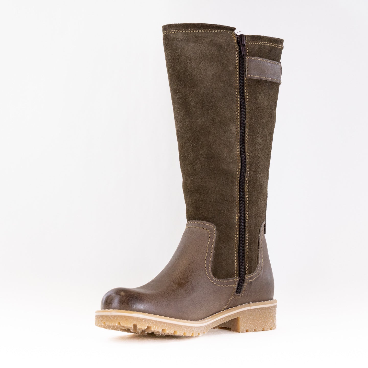 Eric Michael Marcella Women's Riding Boots in Khaki Color