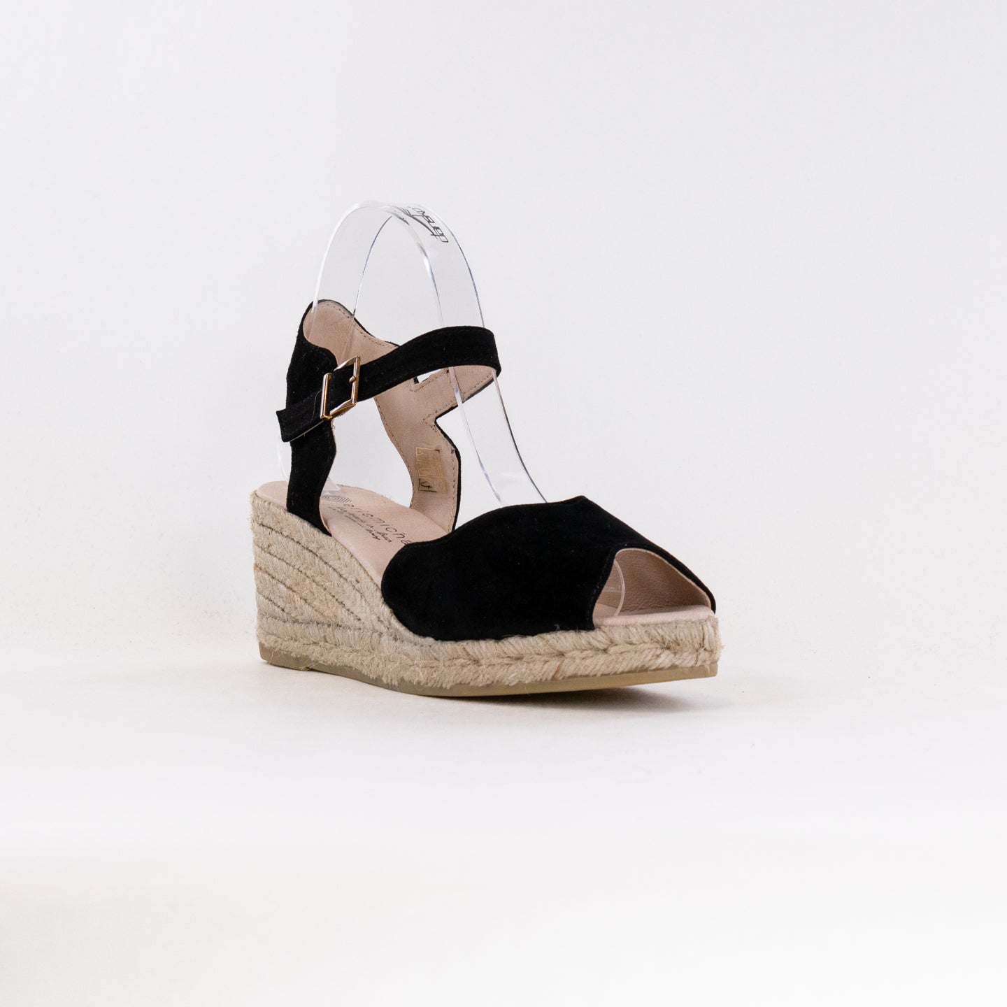 Women's Eric Michael Black Suede Roundy Stylish Wedge Sandals