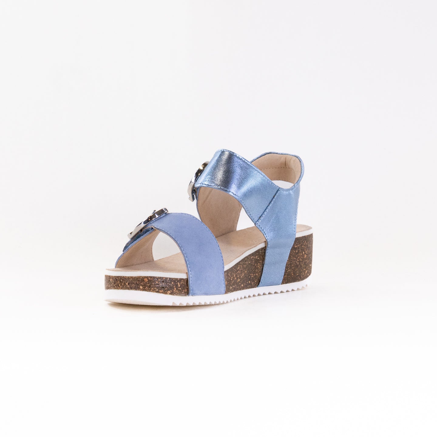 ARA Norderney Women's Elegant Sandals in Azure Blue Suede
