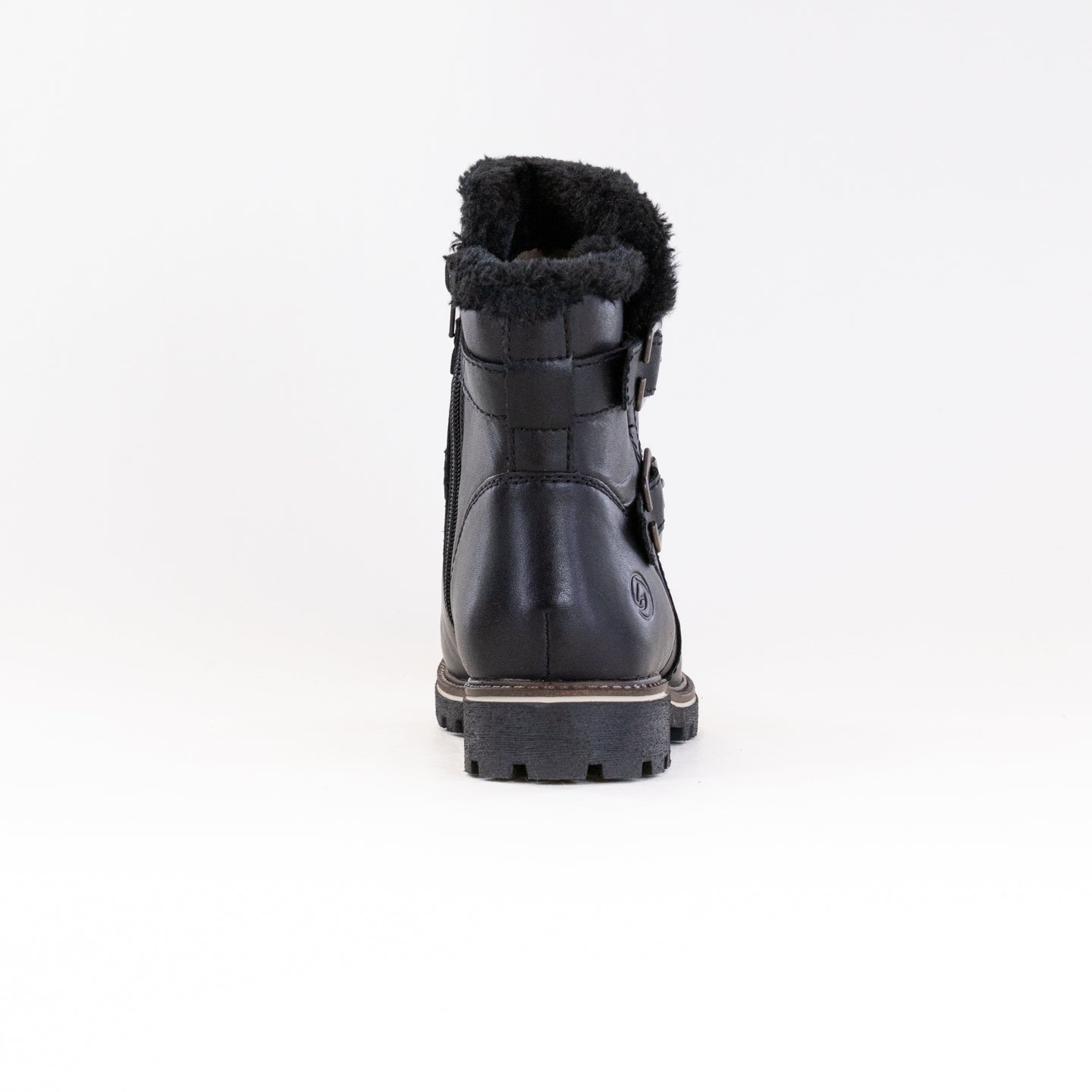 Samira Women's Black Leather Remonte Ankle Boots - D8484 Model