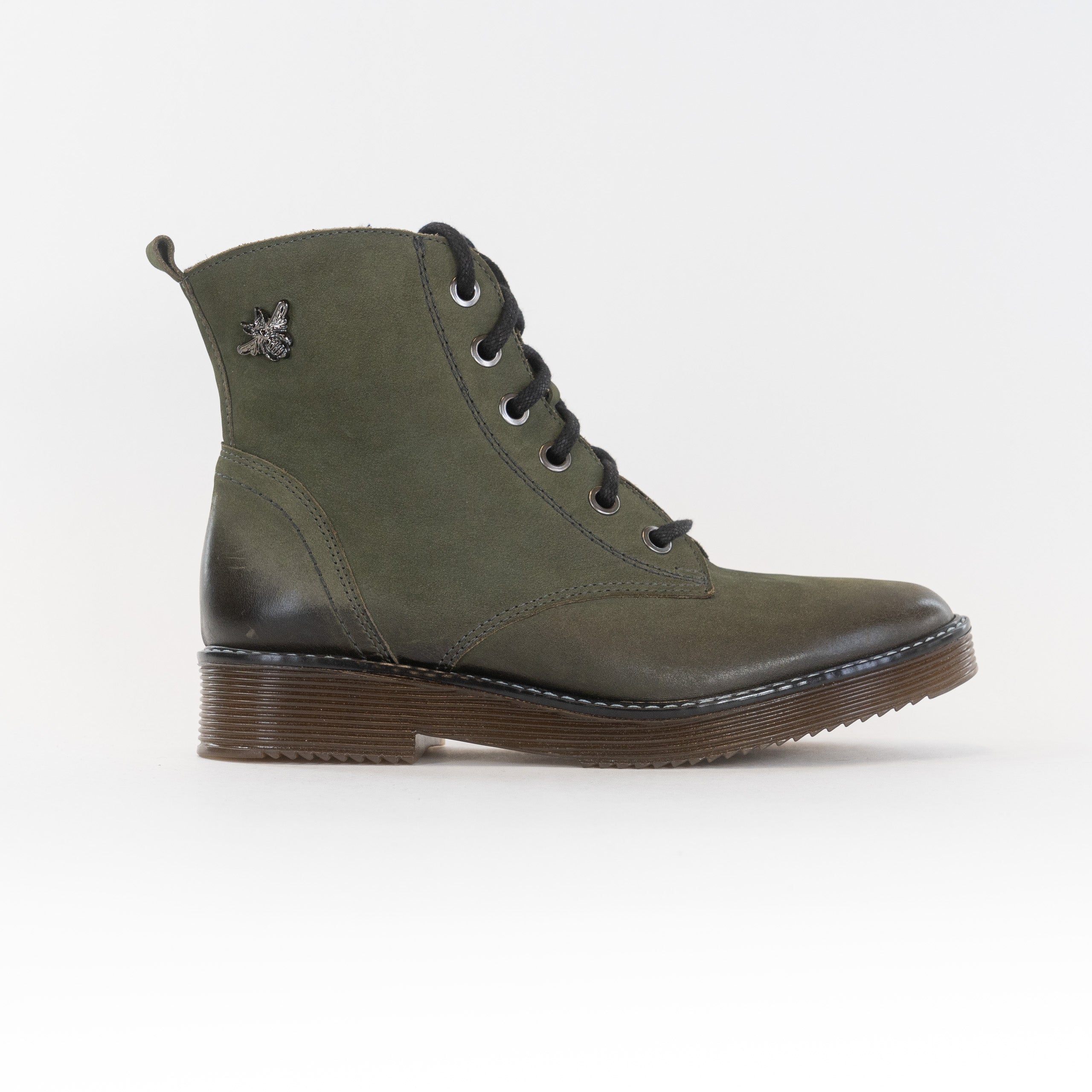 Stylish V-Italia 514 Women's Olive Nubuck Short Boots