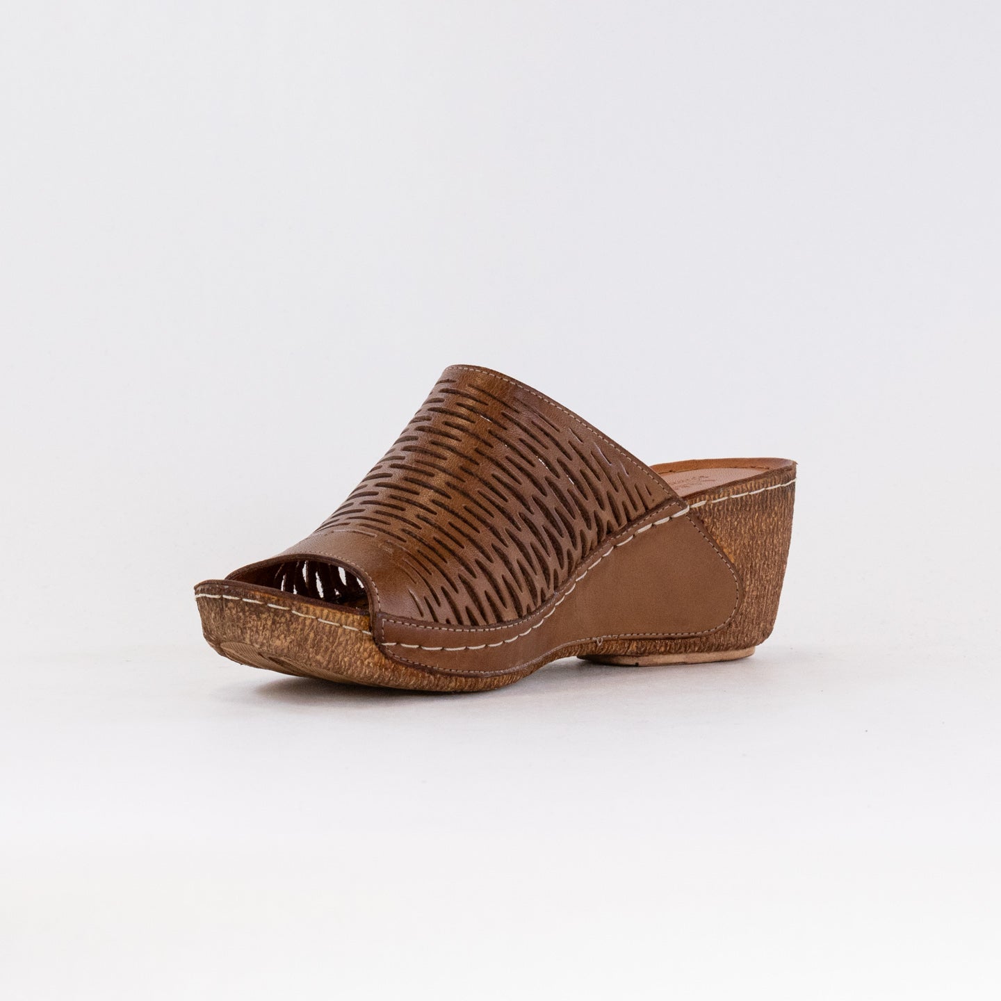 Women's Brown Spring Step Cunacena Leather Wedges for All - Day Comfort