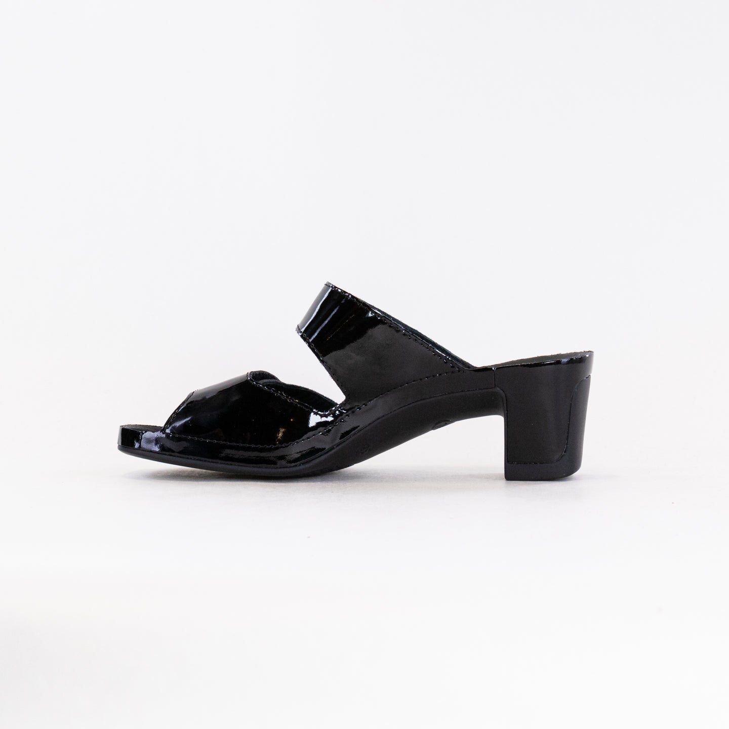 Vital Joy Women's Mule Sandals in Elegant Black Patent Finish
