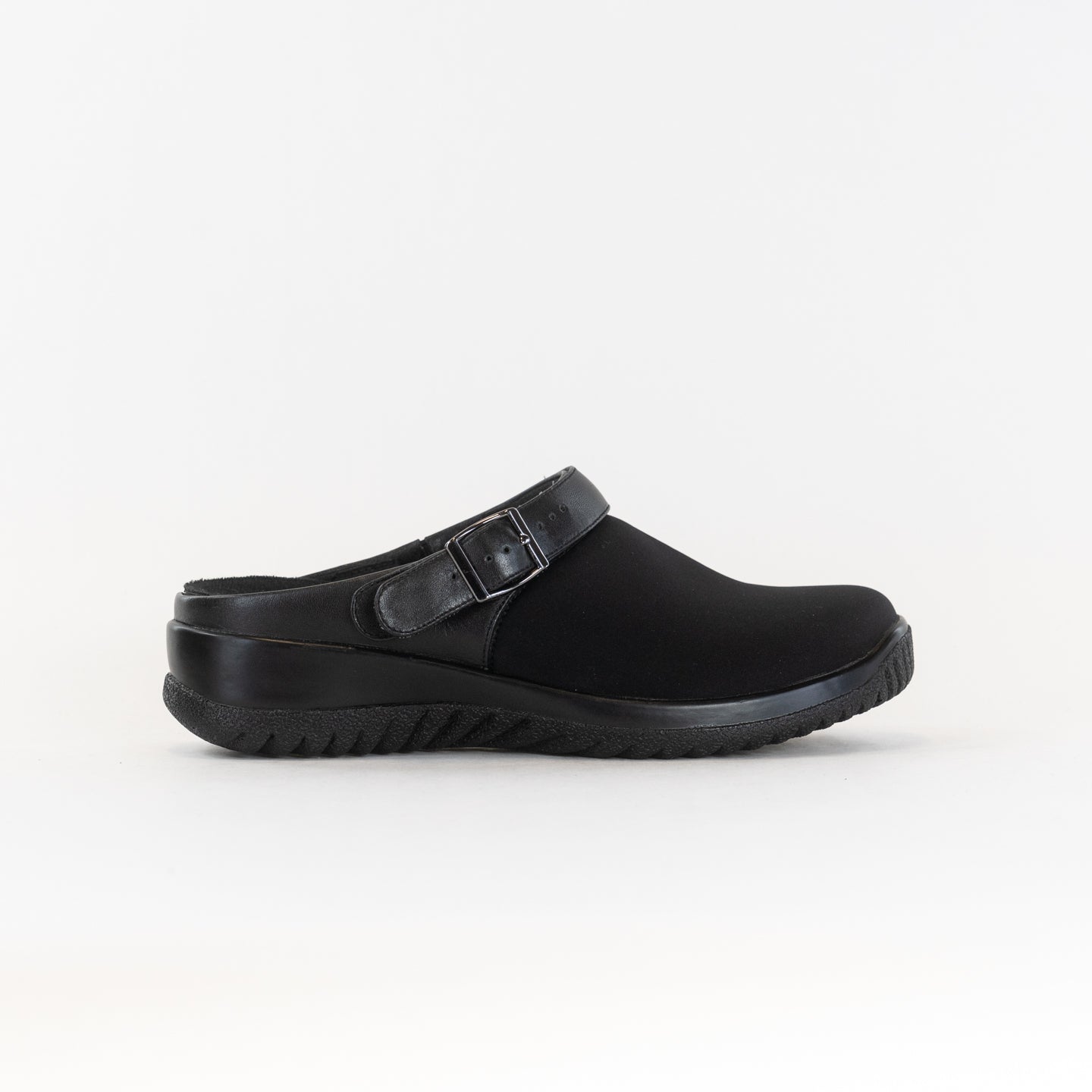Drew Savannah Women's Classic Black Clogs with Adjustable Strap