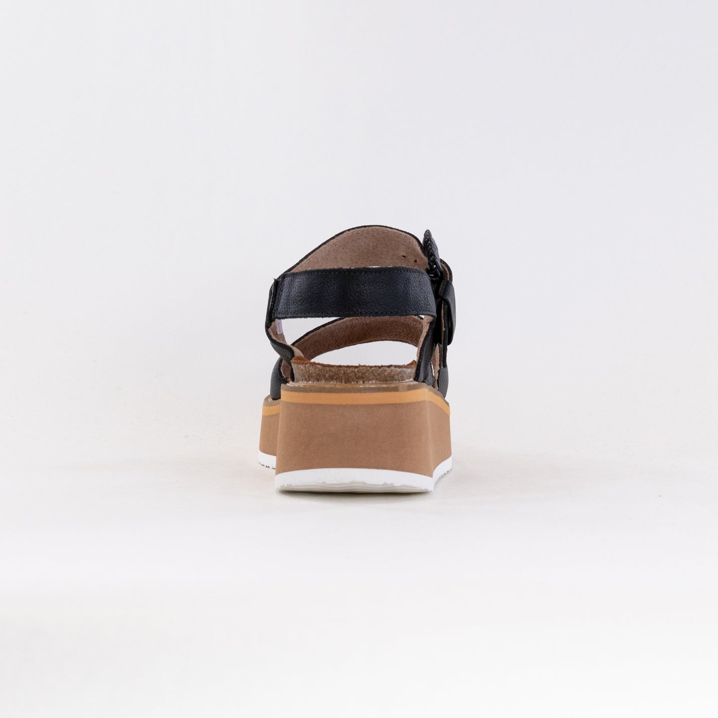 Naot Women's Black Crepe Platform Sandals with Anatomic Footbed